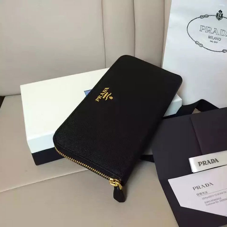 2017 Prada Zip Around Wallet Original leather 1M0506