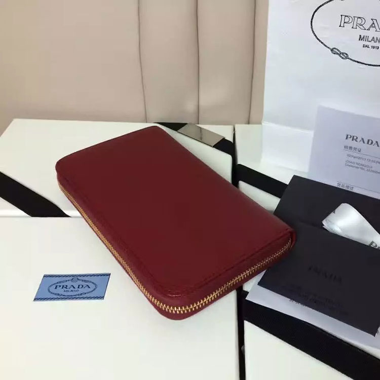 2017 Prada Zip Around Wallet Original leather 1M0506