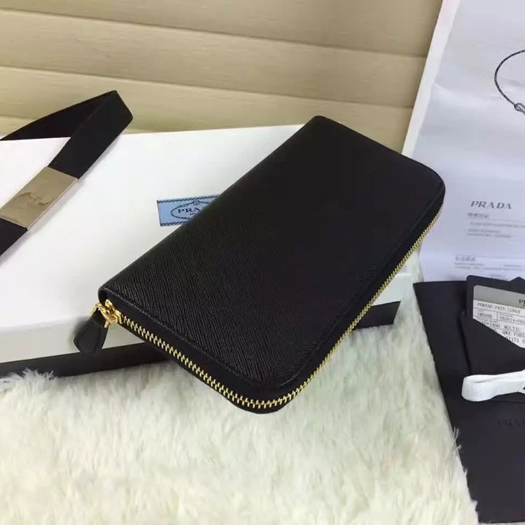 2017 Prada Zip Around Wallet Original leather 1M0506