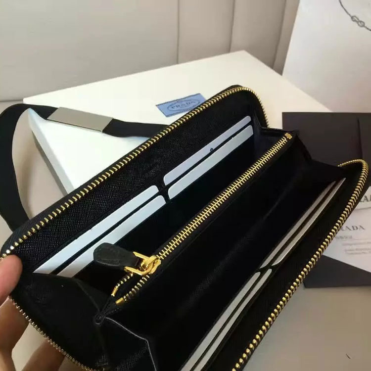 2017 Prada Zip Around Wallet Original leather 1M0506