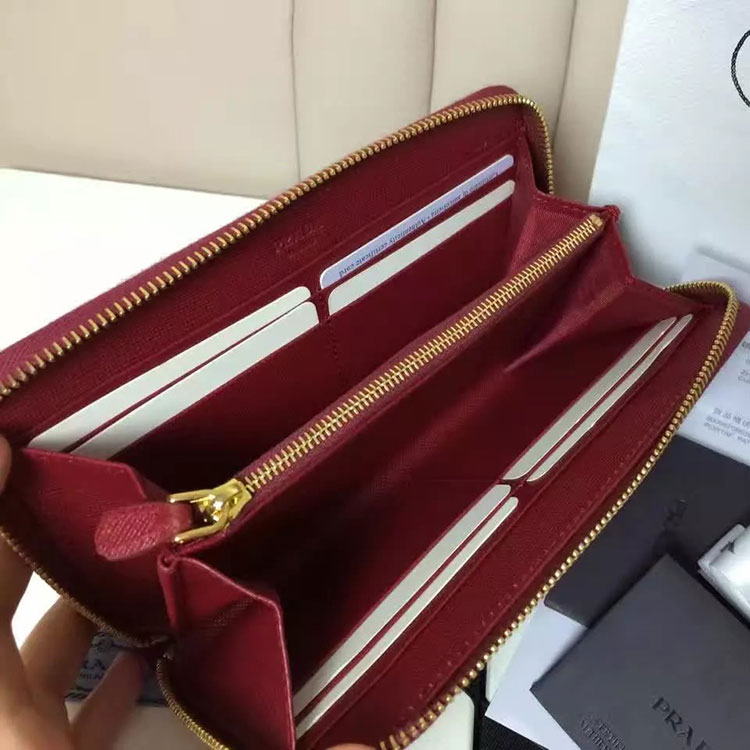 2017 Prada Zip Around Wallet Original leather 1M0506