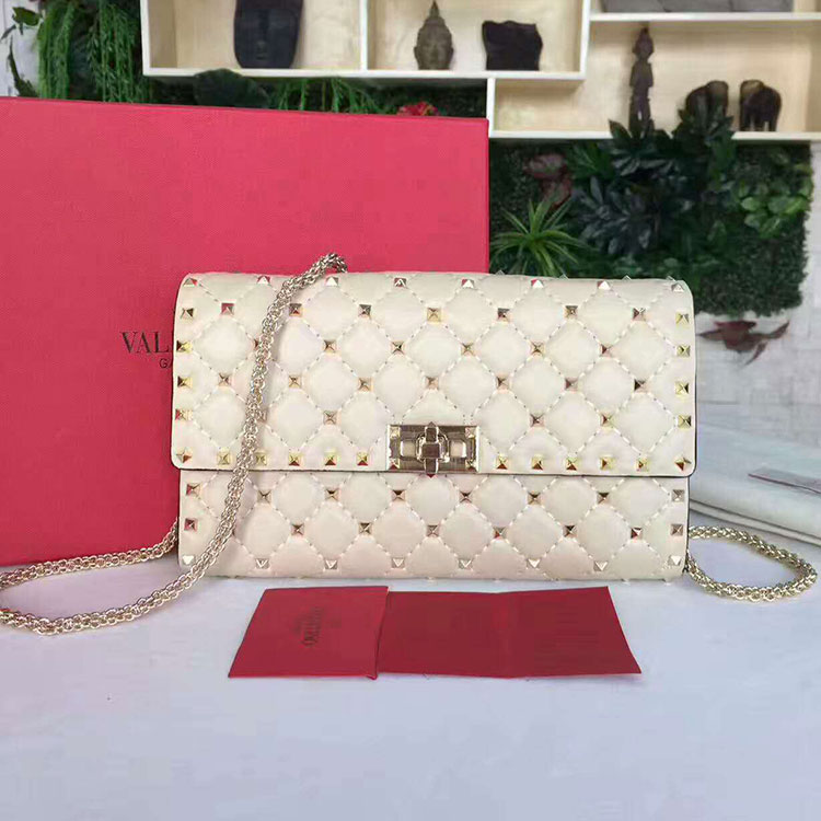 2017 VALENTINO CLUTCH SHOULDER BAG WITH STARSTUDDED CHAIN 0137