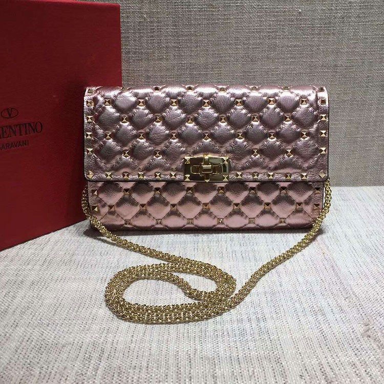 2017 VALENTINO CLUTCH SHOULDER BAG WITH STARSTUDDED CHAIN 0137