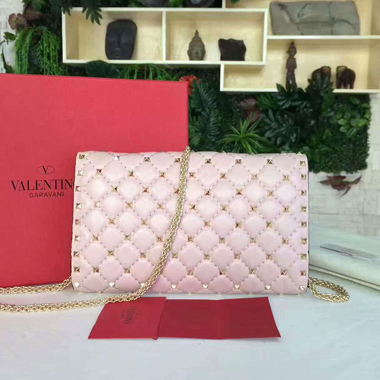 2017 VALENTINO CLUTCH SHOULDER BAG WITH STARSTUDDED CHAIN 0137