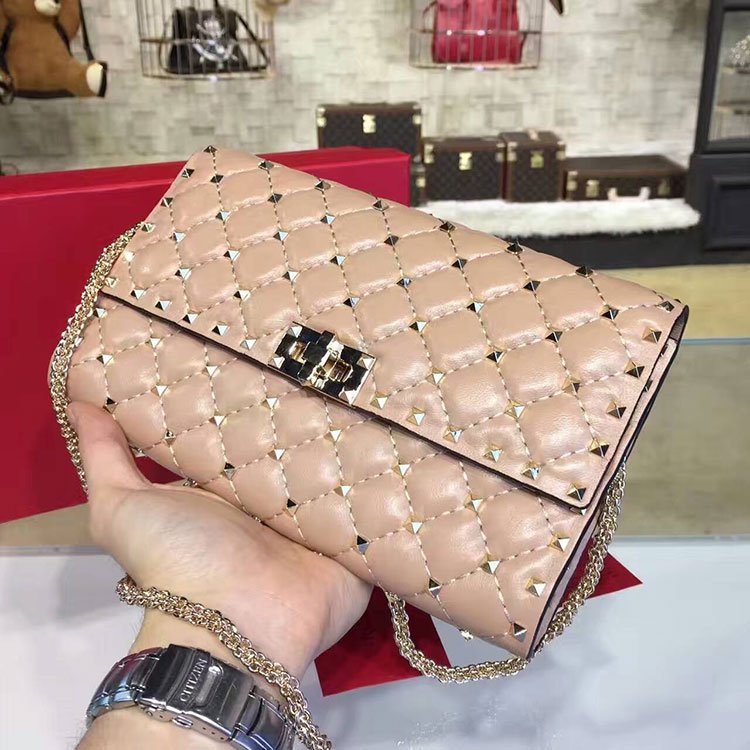 2017 VALENTINO CLUTCH SHOULDER BAG WITH STARSTUDDED CHAIN 0137