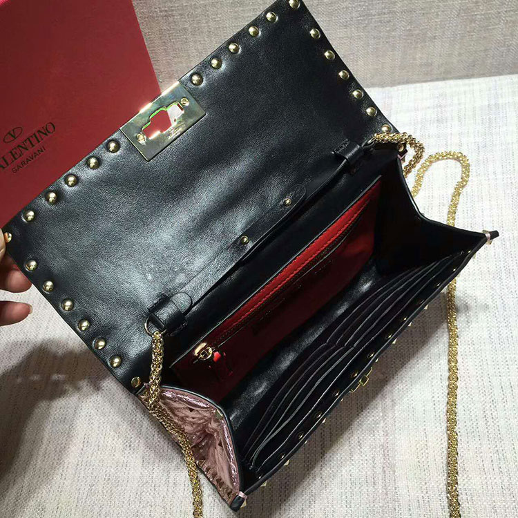 2017 VALENTINO CLUTCH SHOULDER BAG WITH STARSTUDDED CHAIN 0137