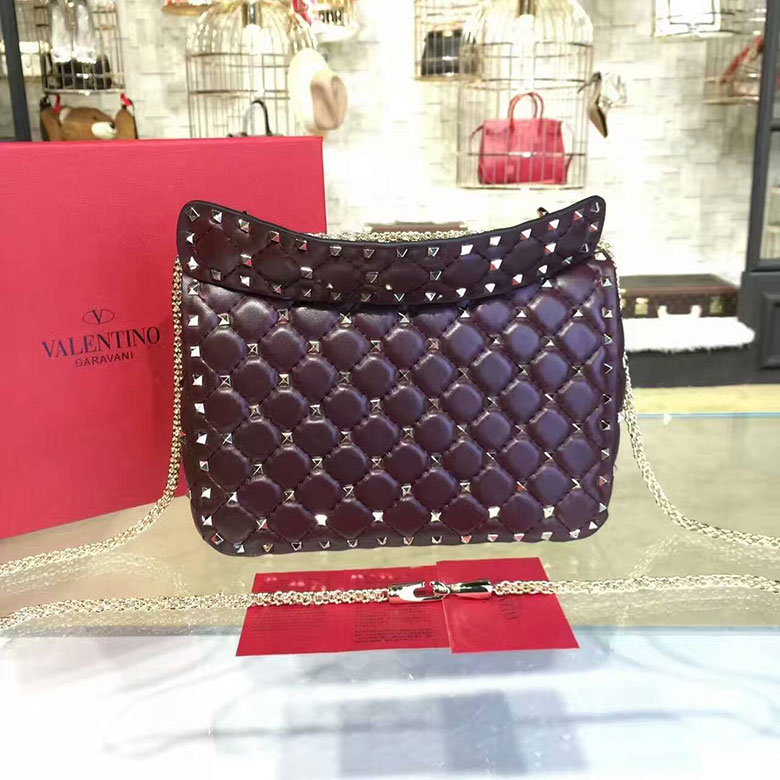 2017 VALENTINO GARAVANI ROCKSTUD SPIKE MEDIUM BAG 0122