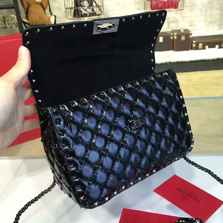 2017 VALENTINO GARAVANI ROCKSTUD SPIKE MEDIUM BAG 0122