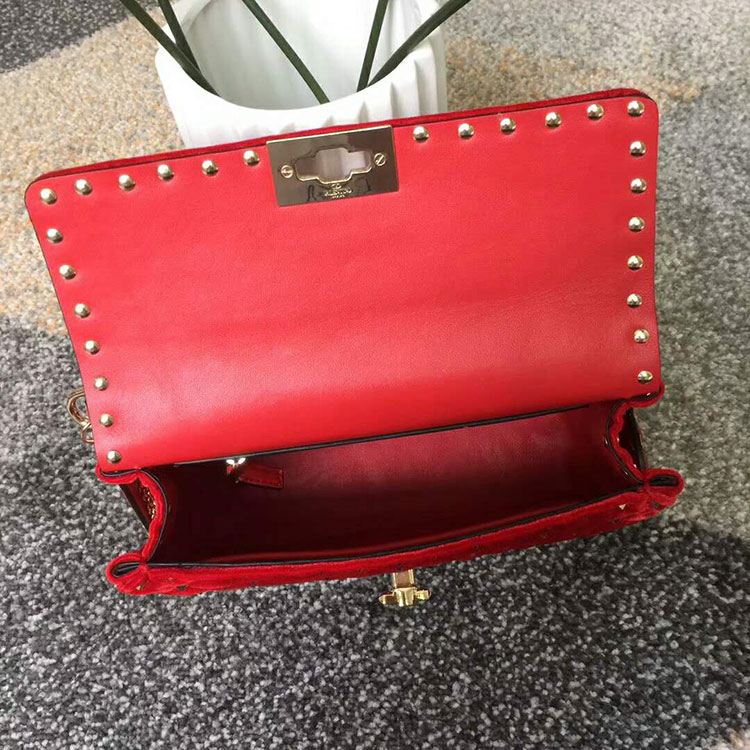 2017 VALENTINO GARAVANI ROCKSTUD SPIKE MEDIUM BAG in Velvet