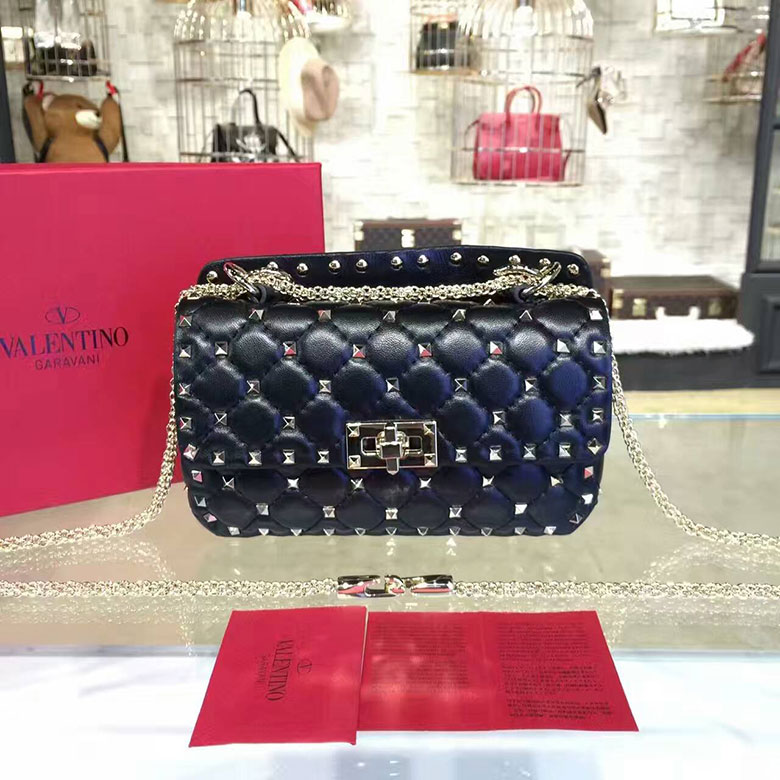 2017 VALENTINO GARAVANI ROCKSTUD SPIKE SMALL BAG 0123