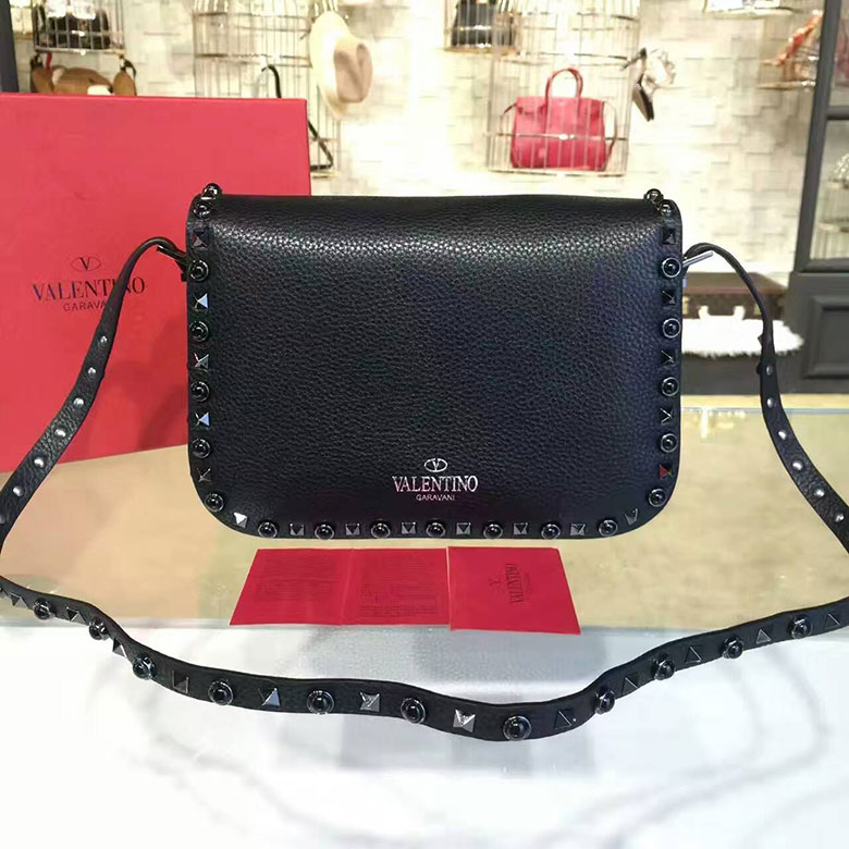 2017 Valentino ROCKSTUD ROLLING NOIR CROSS BODY BAG 0936M