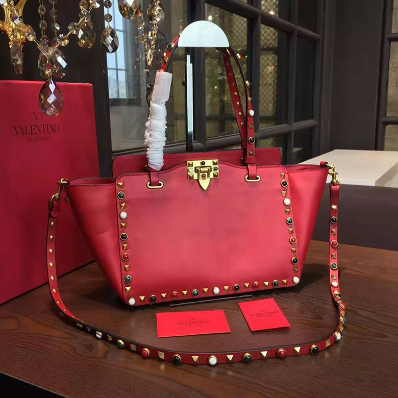 2017 Valentino ROCKSTUD ROLLING SMALL TOTE 0972