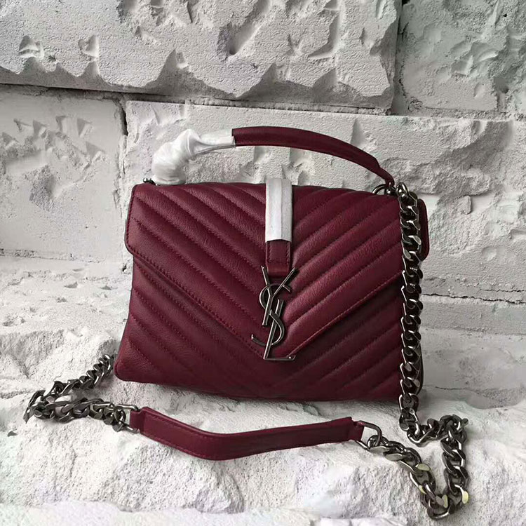 2017 YSL Saint Laurent LARGE COLLEGE BAG IN Original LEATHER