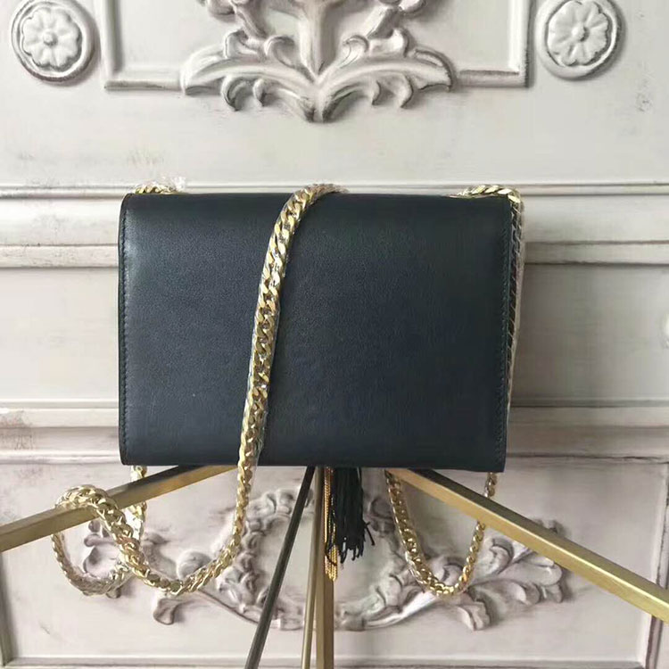 2017 YSL Saint Laurent SMALL KATE TASSEL SATCHEL IN SMOOTH GRAPHITE LEATHER