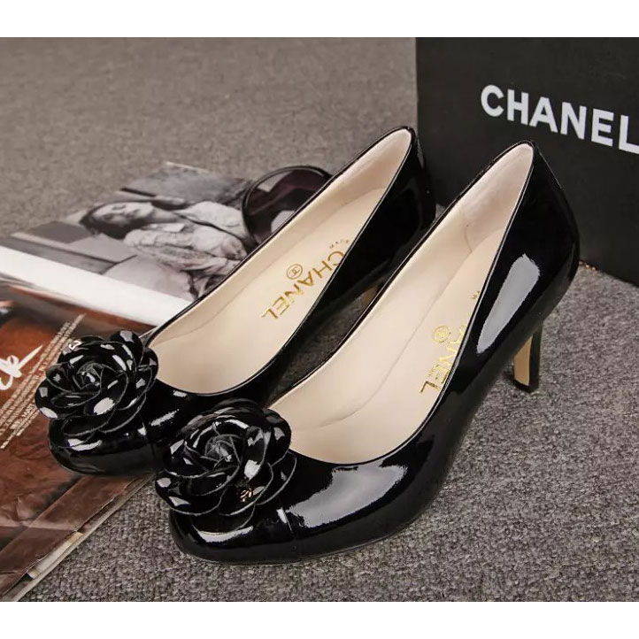 2017 chanle women high-heeled shoes in Patent leather