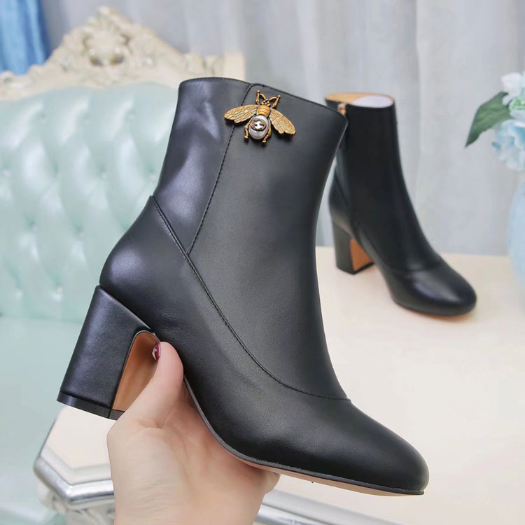 2017 gucci women Boots shoes in Calfskin leather Heel Height 7.5cm