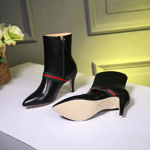 2017 gucci women Boots shoes in Calfskin leather Heel Height 7.5cm