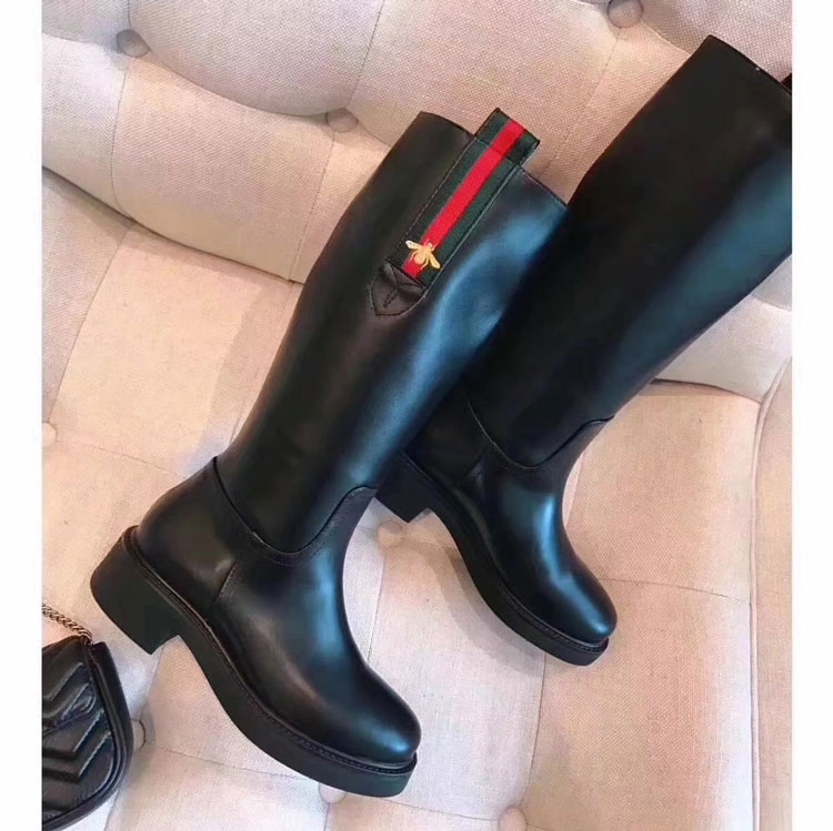 2017 gucci women High Boots in Calfskin leather inside leather