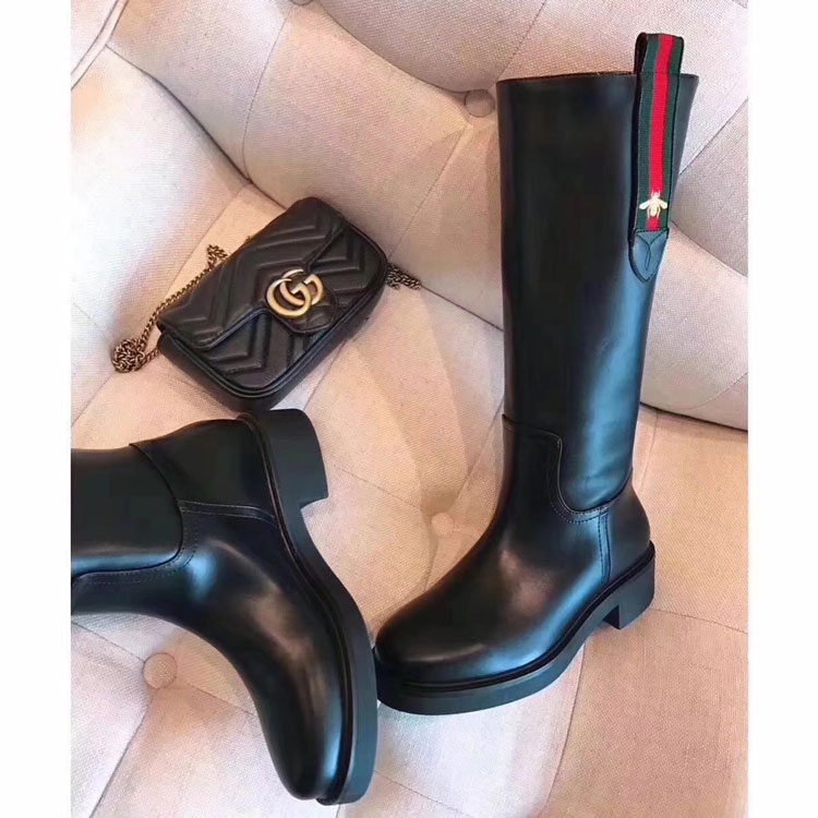 2017 gucci women High Boots in Calfskin leather inside leather