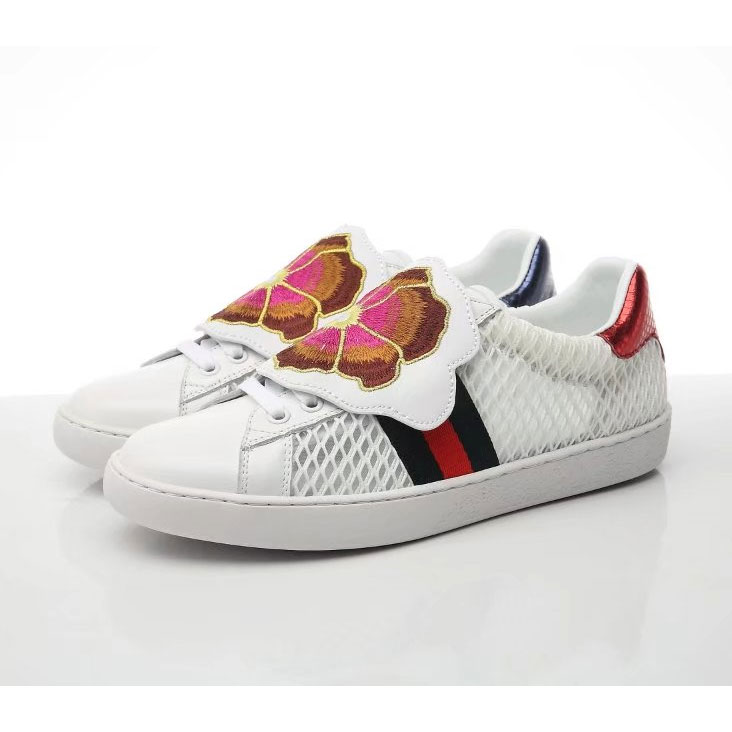 2017 gucci women Mesh Sneakers shoes in Calfskin leather