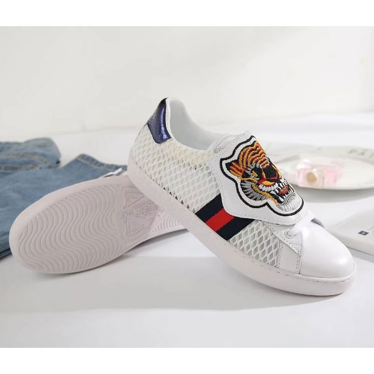 2017 gucci women Mesh Sneakers shoes in Calfskin leather