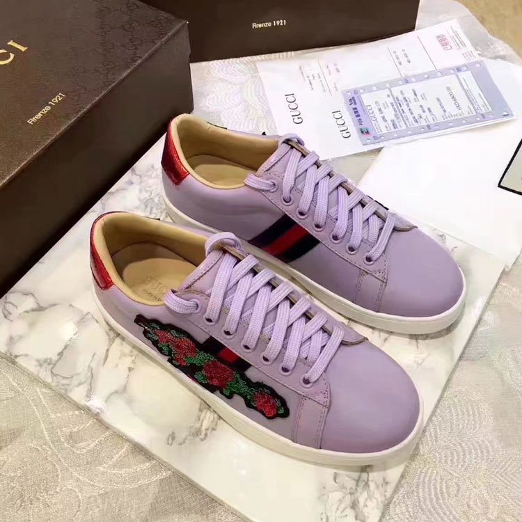 2017 gucci women Sneakers shoes in Calfskin leather