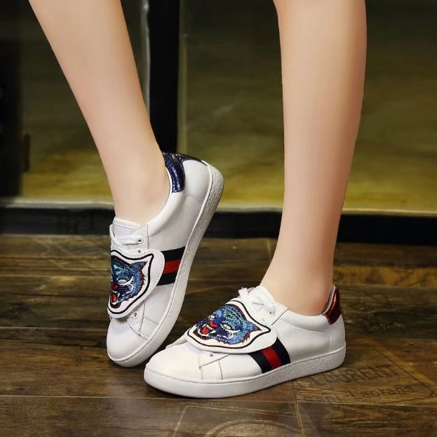 2017 gucci women Sneakers shoes in Calfskin leather