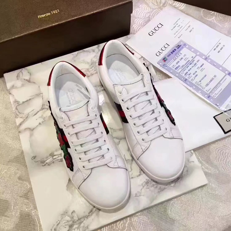 2017 gucci women Sneakers shoes in Calfskin leather