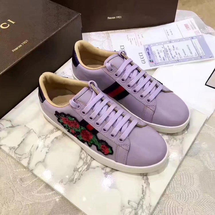 2017 gucci women Sneakers shoes in Calfskin leather