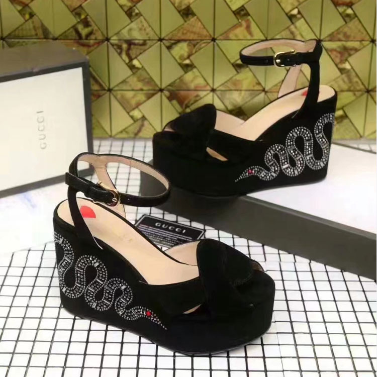 2017 gucci women wedge heel Heel Height 11cm