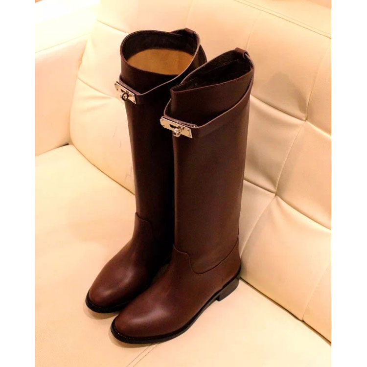 2017 hermes women High Boots in Calfskin Leather