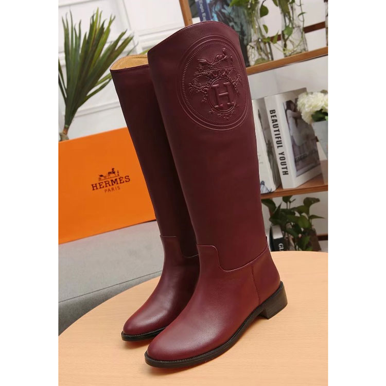 2017 hermes women High Boots in Calfskin Leather