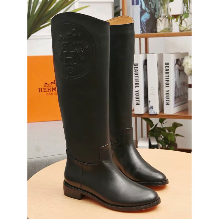 2017 hermes women High Boots in Calfskin Leather