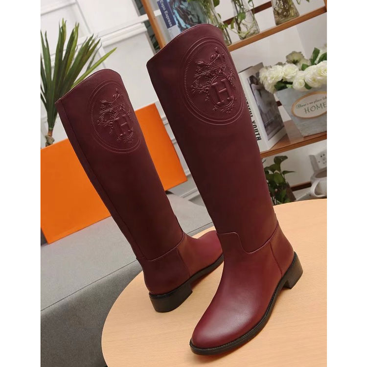 2017 hermes women High Boots in Calfskin Leather