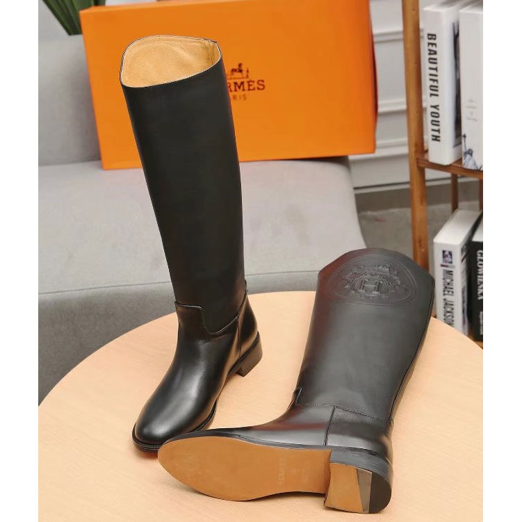 2017 hermes women High Boots in Calfskin Leather