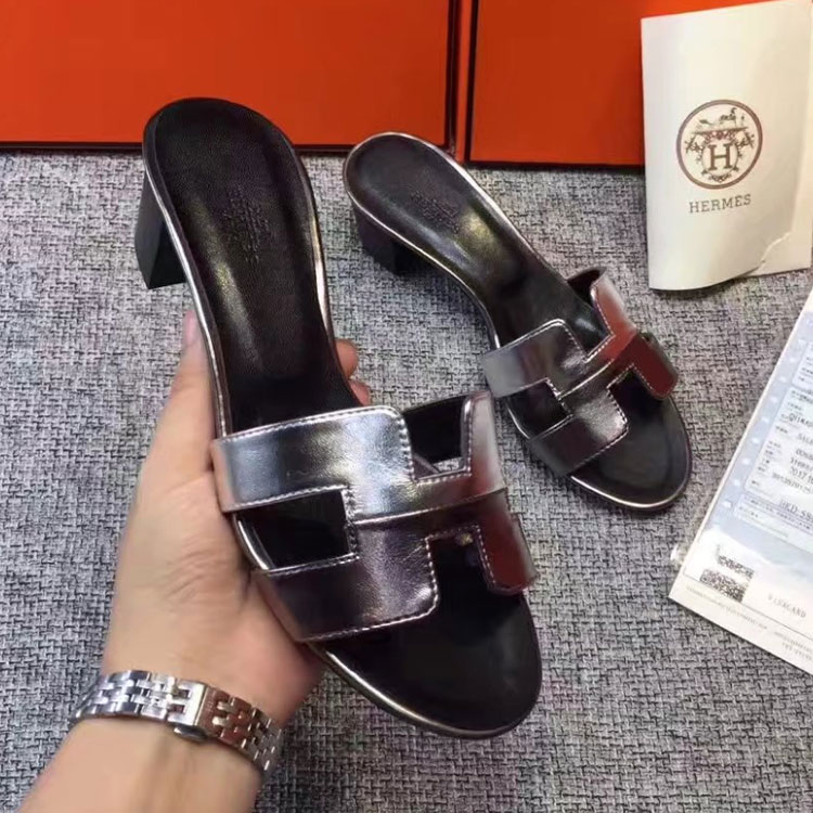 2017 hermes women Slippers in Calfskin Leather