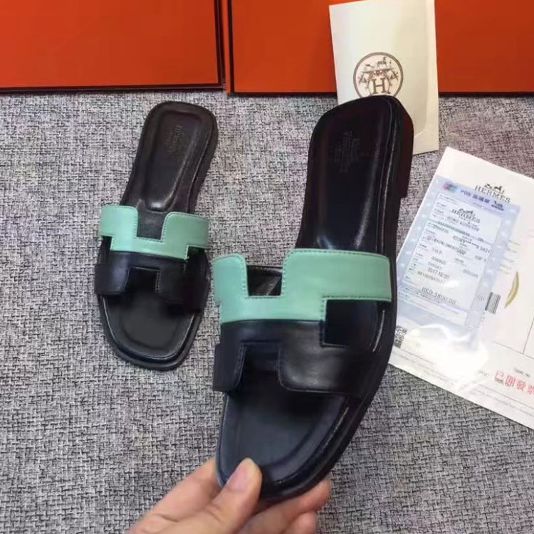 2017 hermes women Slippers in Calfskin Leather