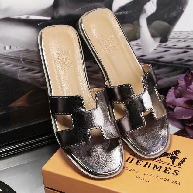 2017 hermes women Slippers in leather