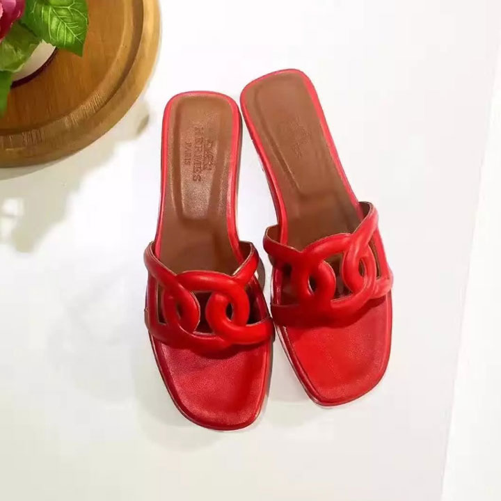 2017 hermes women Slippers in leather