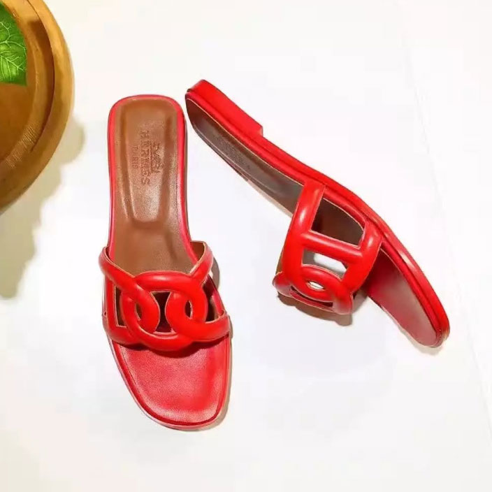 2017 hermes women Slippers in leather