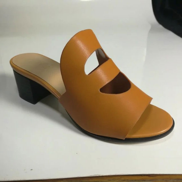 2017 hermes women sandals in Calfskin leather