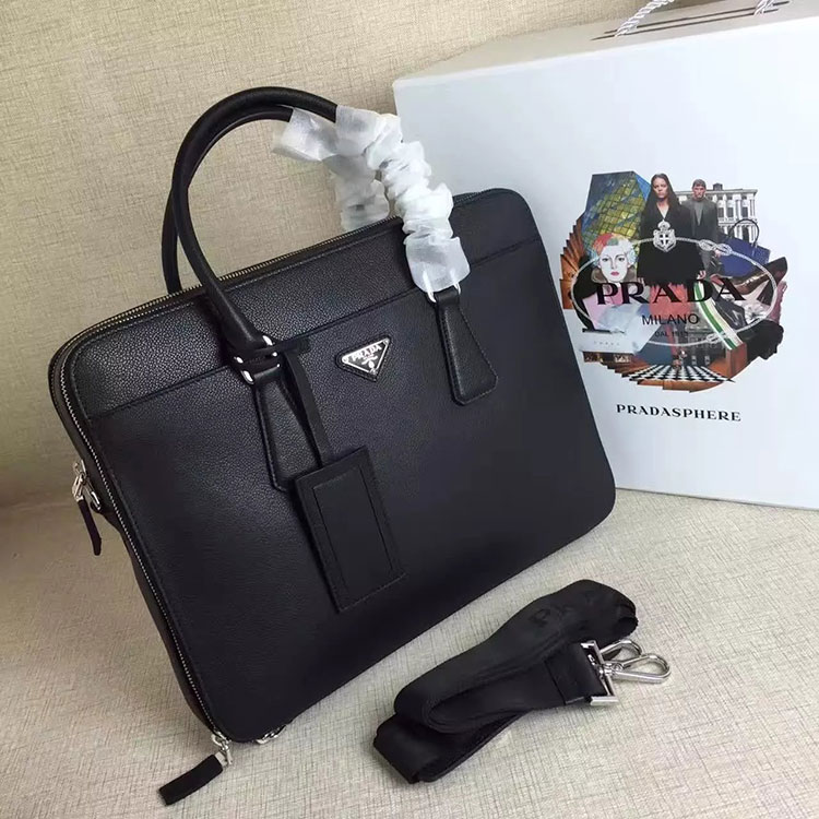 2017 prada Men briefcase bag Original Leather 2VE366