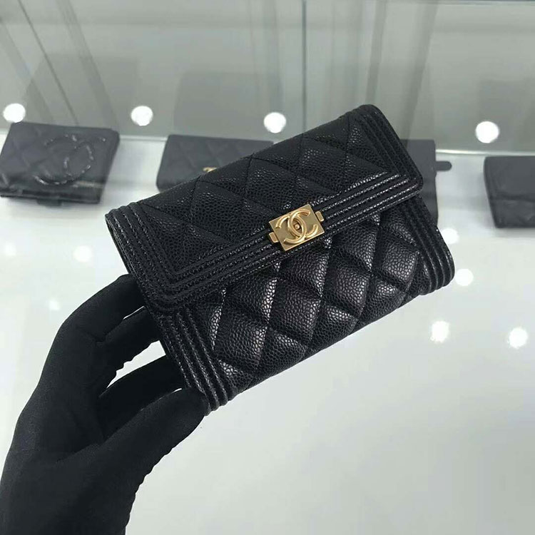 2018 Boy Chanel Tri-fold wallet