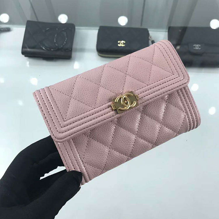 2018 Boy Chanel Tri-fold wallet