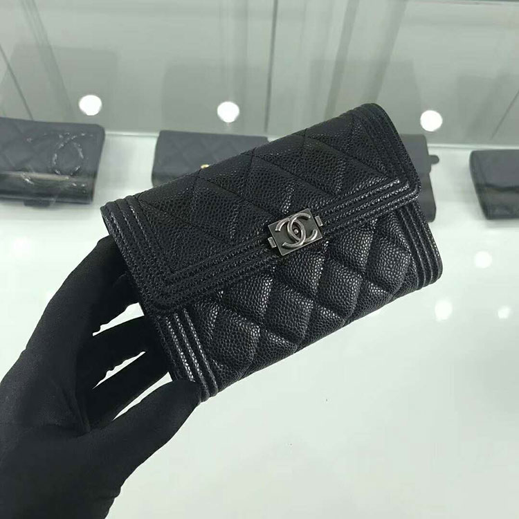 2018 Boy Chanel Tri-fold wallet