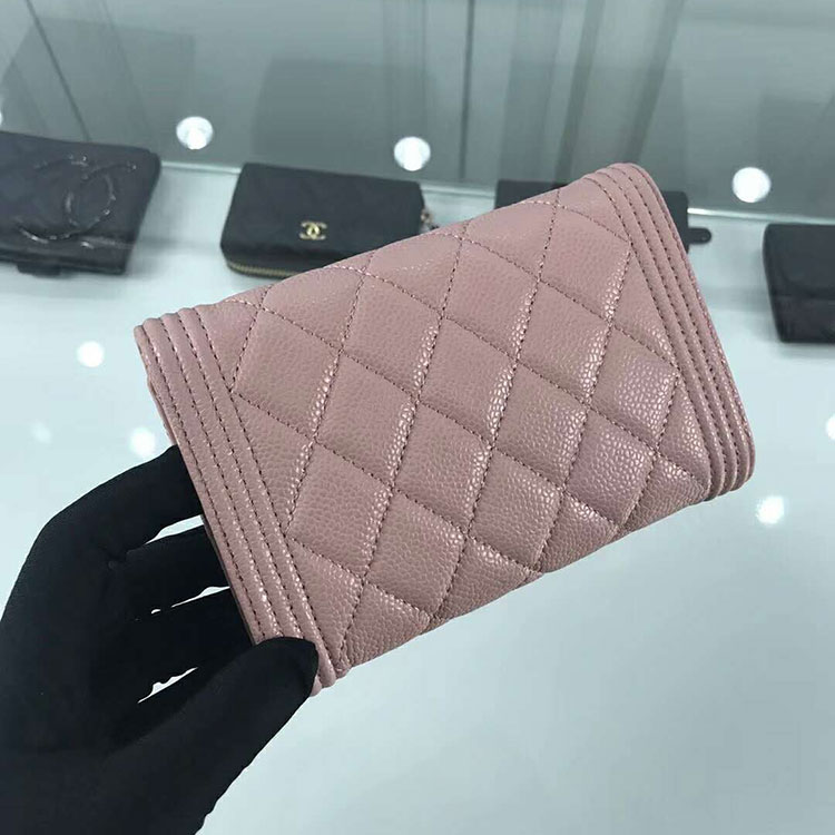 2018 Boy Chanel Tri-fold wallet