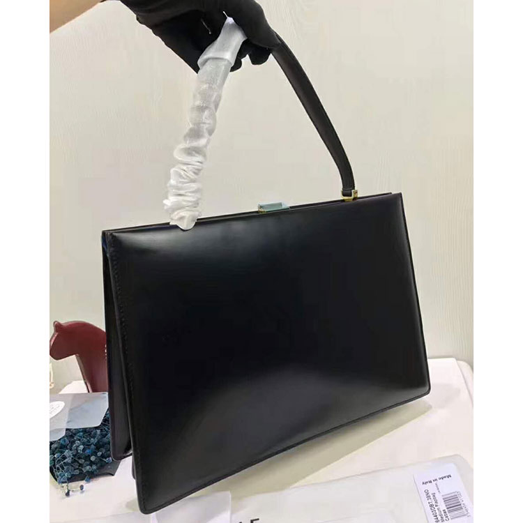 2018 CELINE MEDIUM CLASP BAG IN BOX CALFSKIN WITH PATINA