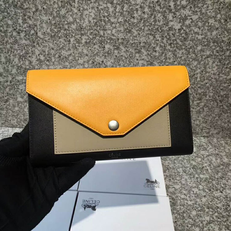 2018 CELINE POCKET TRIFOLDED MULTIFUNCTION IN MULTICOLOUR SHINY SMOOTH CALFSKIN