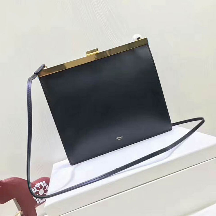 2018 CELINE SMALL CLASP BAG IN BOX CALFSKIN WITH PATINA