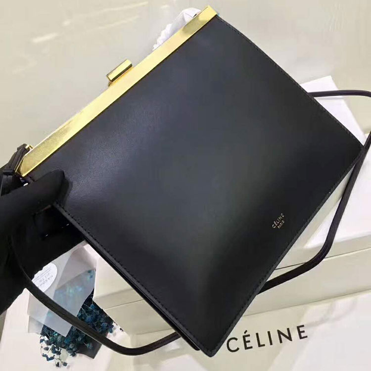 2018 CELINE SMALL CLASP BAG IN BOX CALFSKIN WITH PATINA